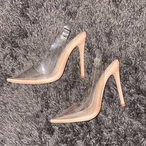 FashionNova “She’s on Fire” Pump Clear Heels